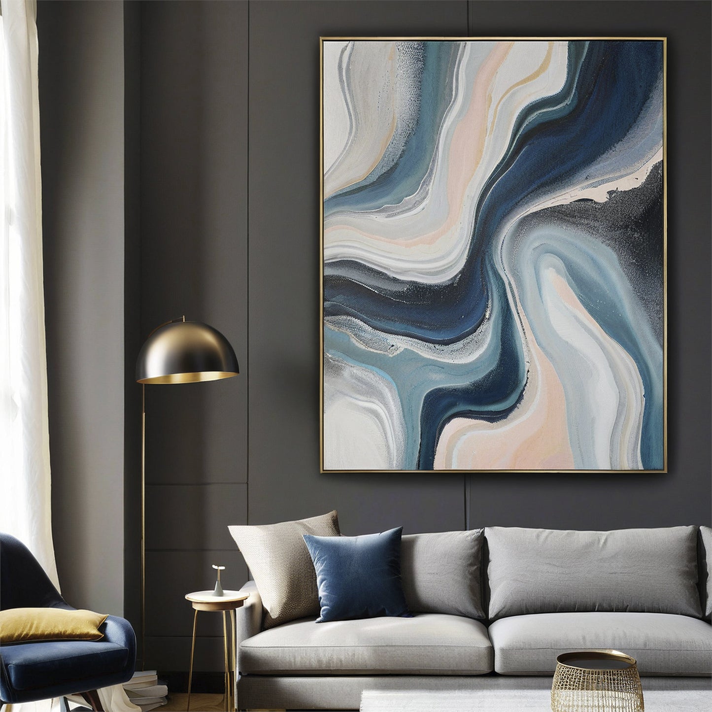 Metal Floating Picture Frame for Canvas Oil Painting, DIY Canvas Picture Frame, 1.5 Inch Depth for Canvas Prints Wall Art/Portrait/Landscape Living Room Bedroom Kitchen Decor (gold)