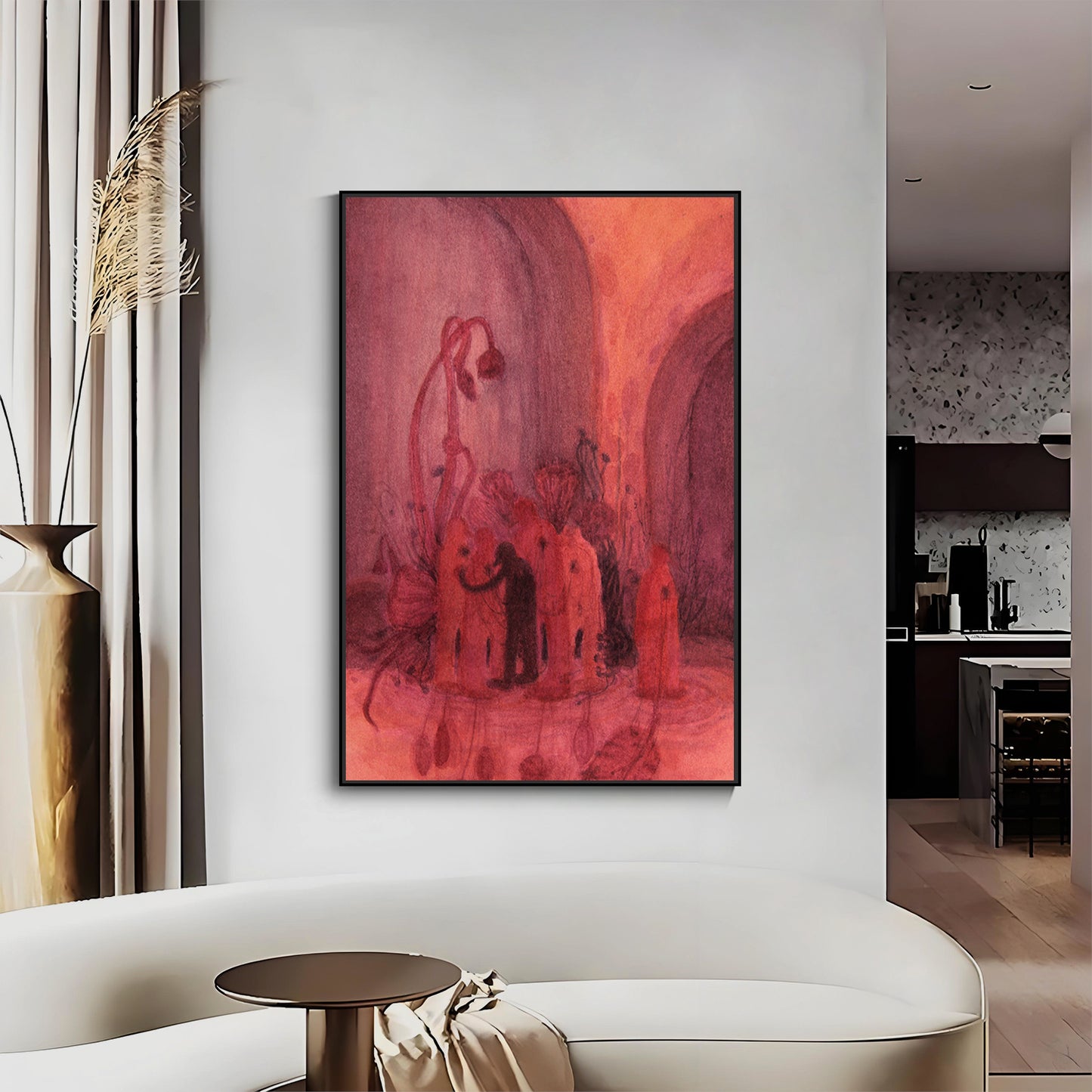 Metal Floating Picture Frame for Canvas Oil Painting, DIY Canvas Picture Frame, 1.5 Inch Depth, Floating Picture Frame for Canvas Prints Wall Art/Portrait/Landscape Living Room Bedroom Kitchen Decor (Black)