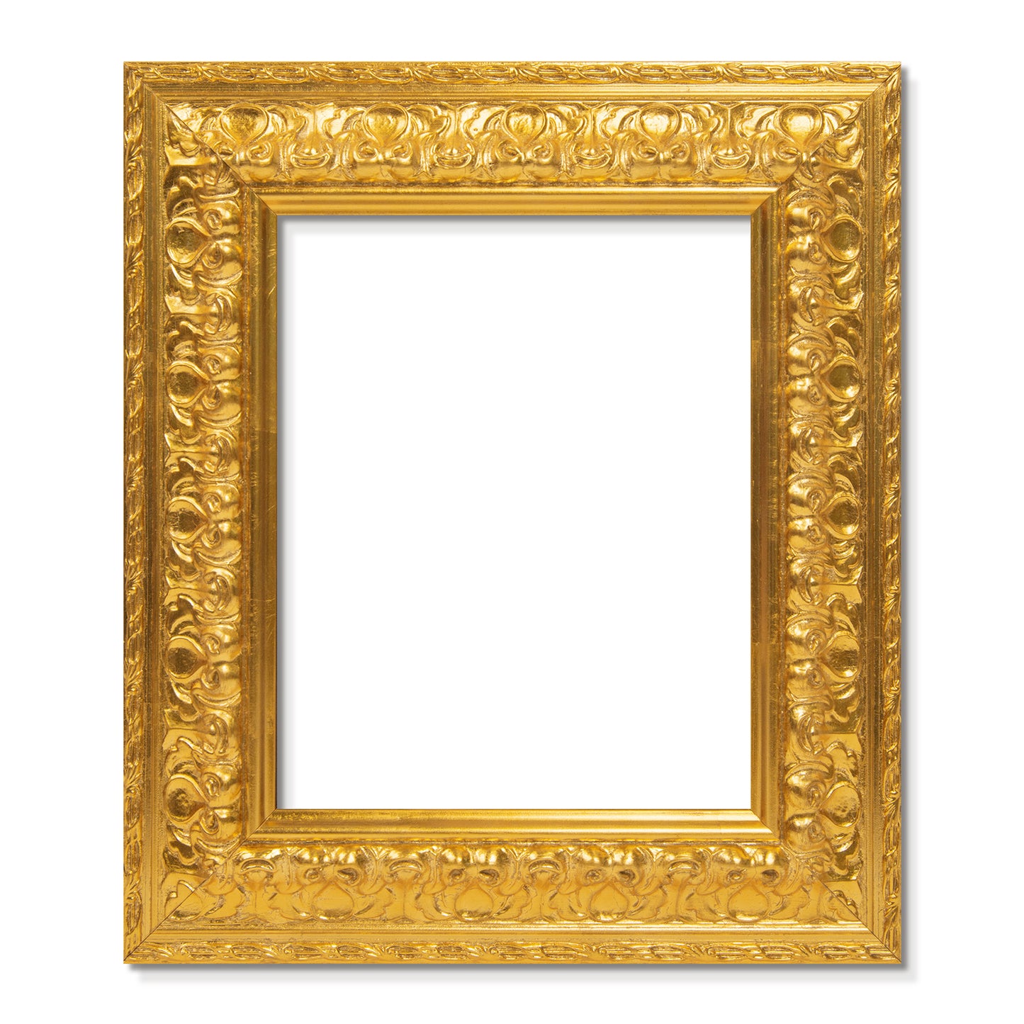 Solid Wood Frame for 8x10 Canvas Paintings, Finished Antique Ornate Patterned Gold Canvas Frames for Oil Painting Art Prints, for Home Living Room Wall Decor (Empty Frame Only, No Backboard and Glass)