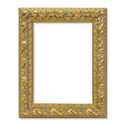 Solid Wood Frame for 8x10 Canvas Paintings, Finished Antique Ornate Retro Gold Canvas Frames for Oil Painting Art Prints, for Home Living Room Wall Decor (Empty Frame Only, No Backboard and Glass)