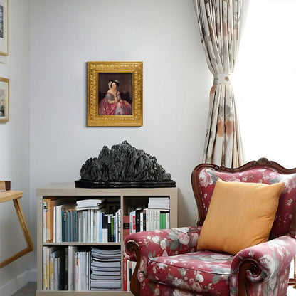 Solid Wood Frame for 8x10 Canvas Paintings, Finished Antique Ornate Patterned Gold Canvas Frames for Oil Painting Art Prints, for Home Living Room Wall Decor (Empty Frame Only, No Backboard and Glass)