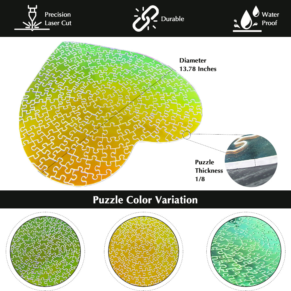 Crystal transparent acrylic puzzle, adult heart-shaped puzzle, perfect DIY gift for family and friends-175 pieces