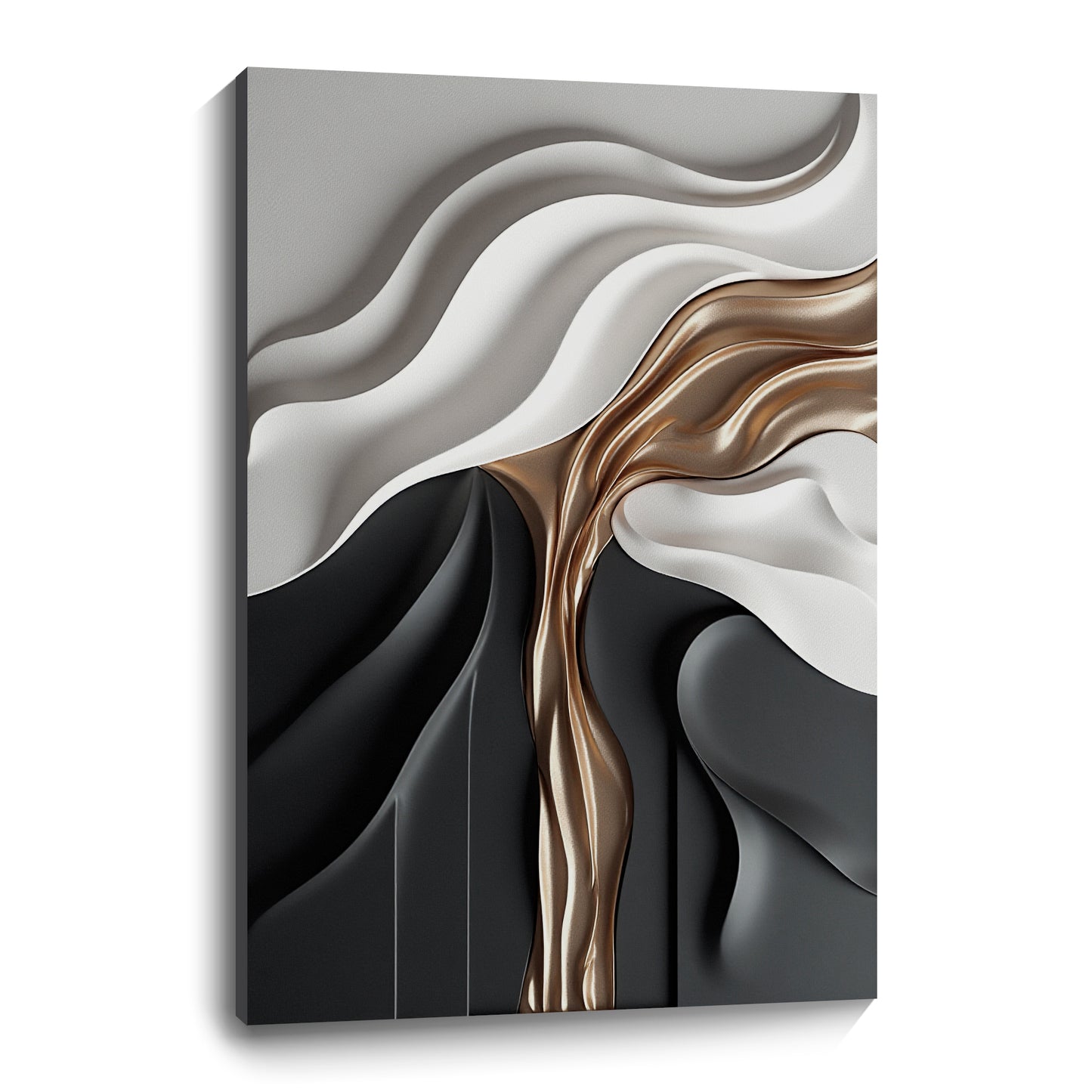 Gray, black and brown wall sculptures, 3D wooden wall art, simple wall decoration.