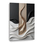 Beige, black and brown wall sculptures, 3D wooden wall art, simple wall-hung home decoration.