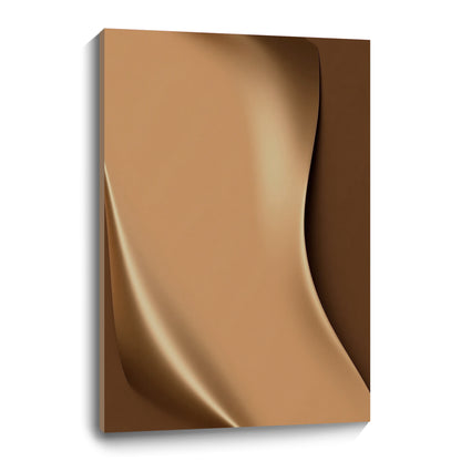 Light brown wall sculpture, 3D wooden wall art, simple wall-mounted home decoration.