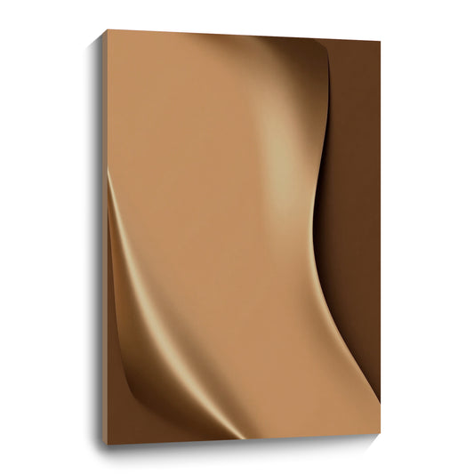 Light brown wall sculpture, 3D wooden wall art, simple wall-mounted home decoration.