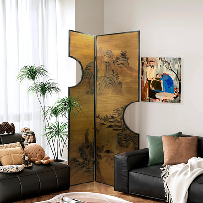 Hand painted wooden screen artwork