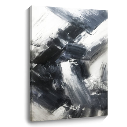 Black, white and gray simple wall art, hand-painted oil painting