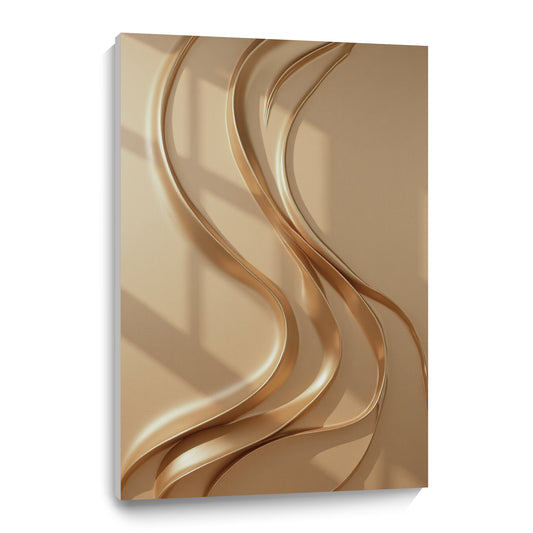 Light brown wall sculpture, 3D wooden wall art, simple wall-mounted home decoration.