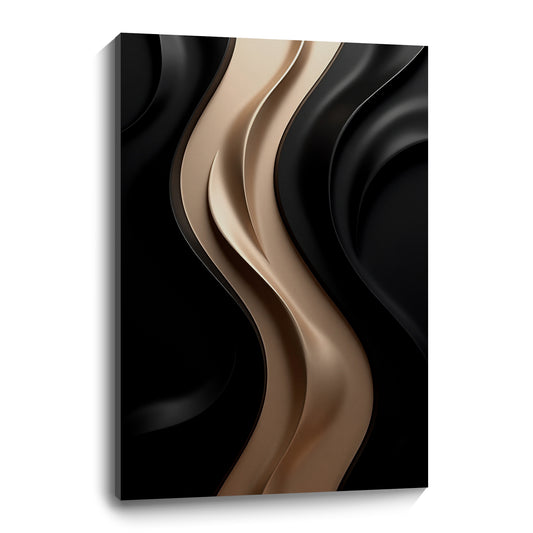 Black and brown wall sculpture, 3D wooden wall art, simple wall decoration.