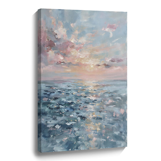 "Flower Sea" modern abstract mural art, hand-painted oil painting.