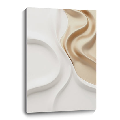 Beige and white wall sculptures, 3D wooden wall art, simple wall-mounted home decoration.