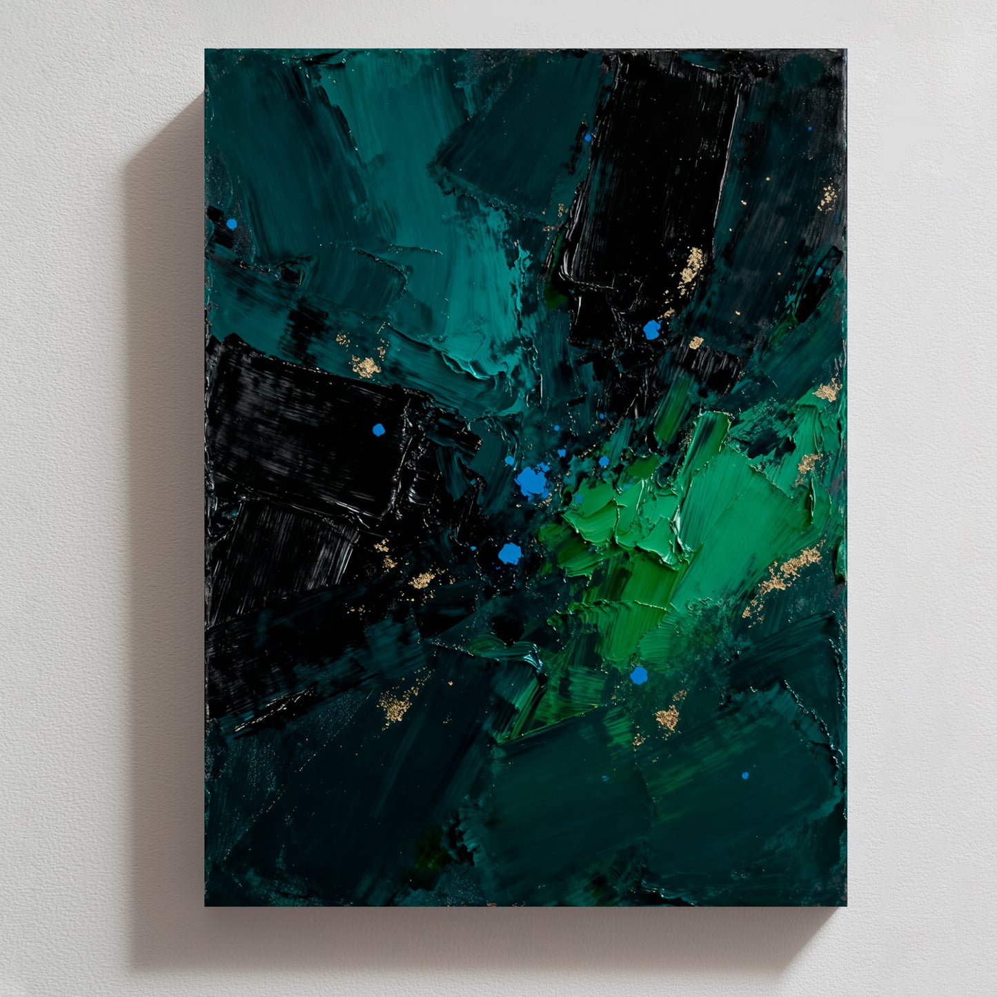 Abstract Oil Painting Wall Art Handmade Canvas Painting, Modern Home Decor Hand Painted: Green