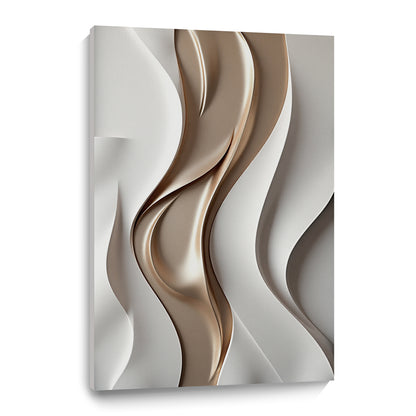 Beige and brown wall sculptures, 3D wooden wall art, simple wall-hung home decoration.