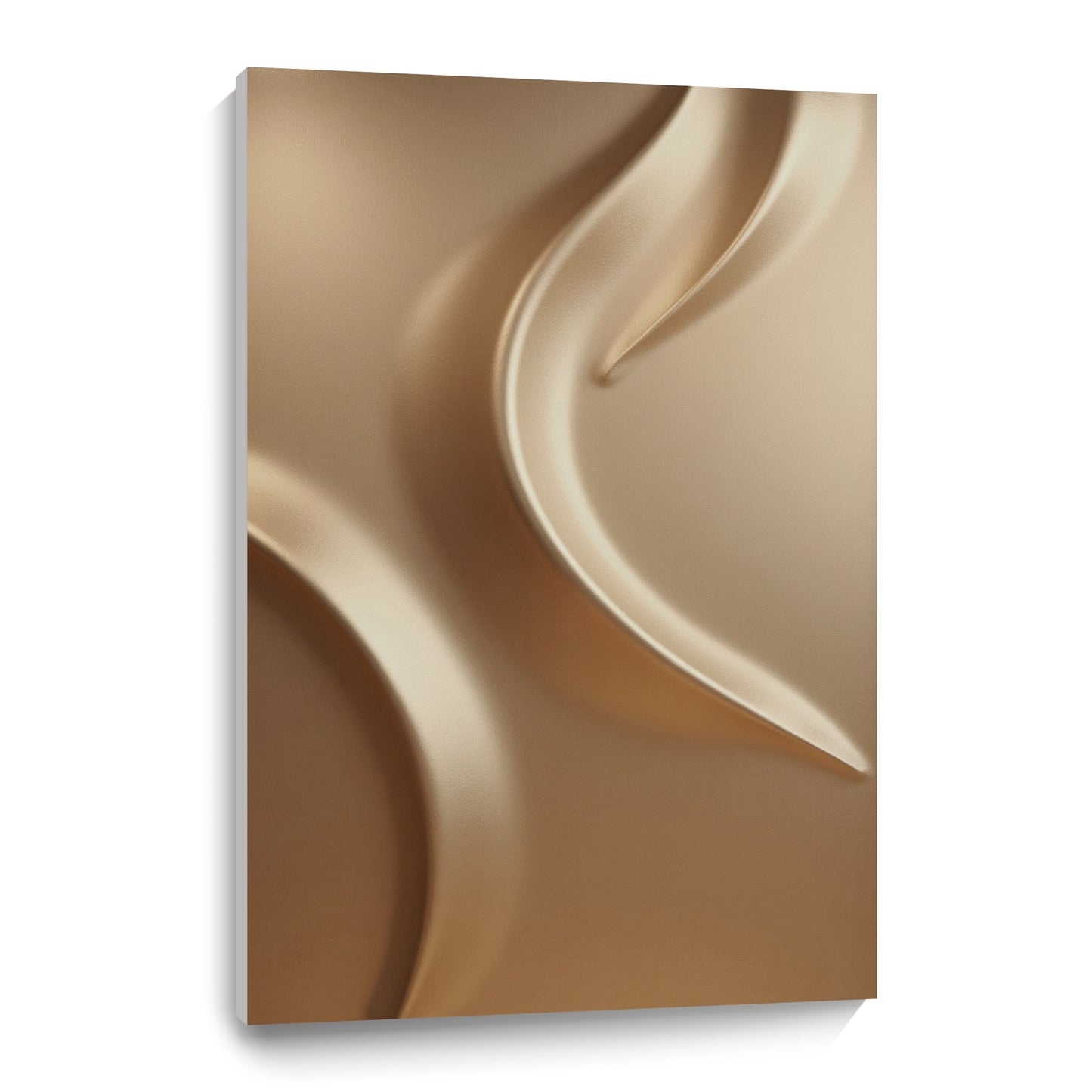 Light brown wall sculpture, 3D wooden wall art, simple wall-mounted home decoration.