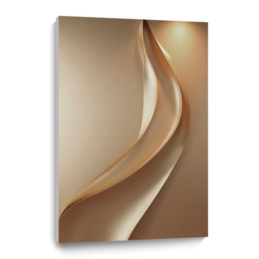 Light brown wall sculpture, 3D wooden wall art, simple wall-mounted home decoration.