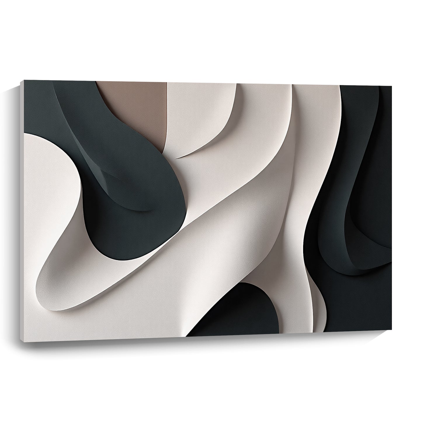 Beige and Brown Black Wall Sculptures, 3D Wood Wall Art, Minimalist Wall Hanging Home Decor