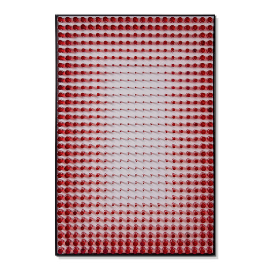 Red Acrylic cylinder installation art