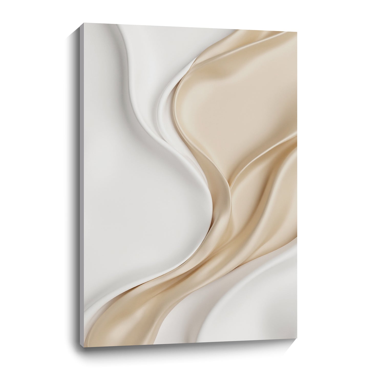 Beige and white wall sculptures, 3D wooden wall art, simple wall-mounted home decoration.