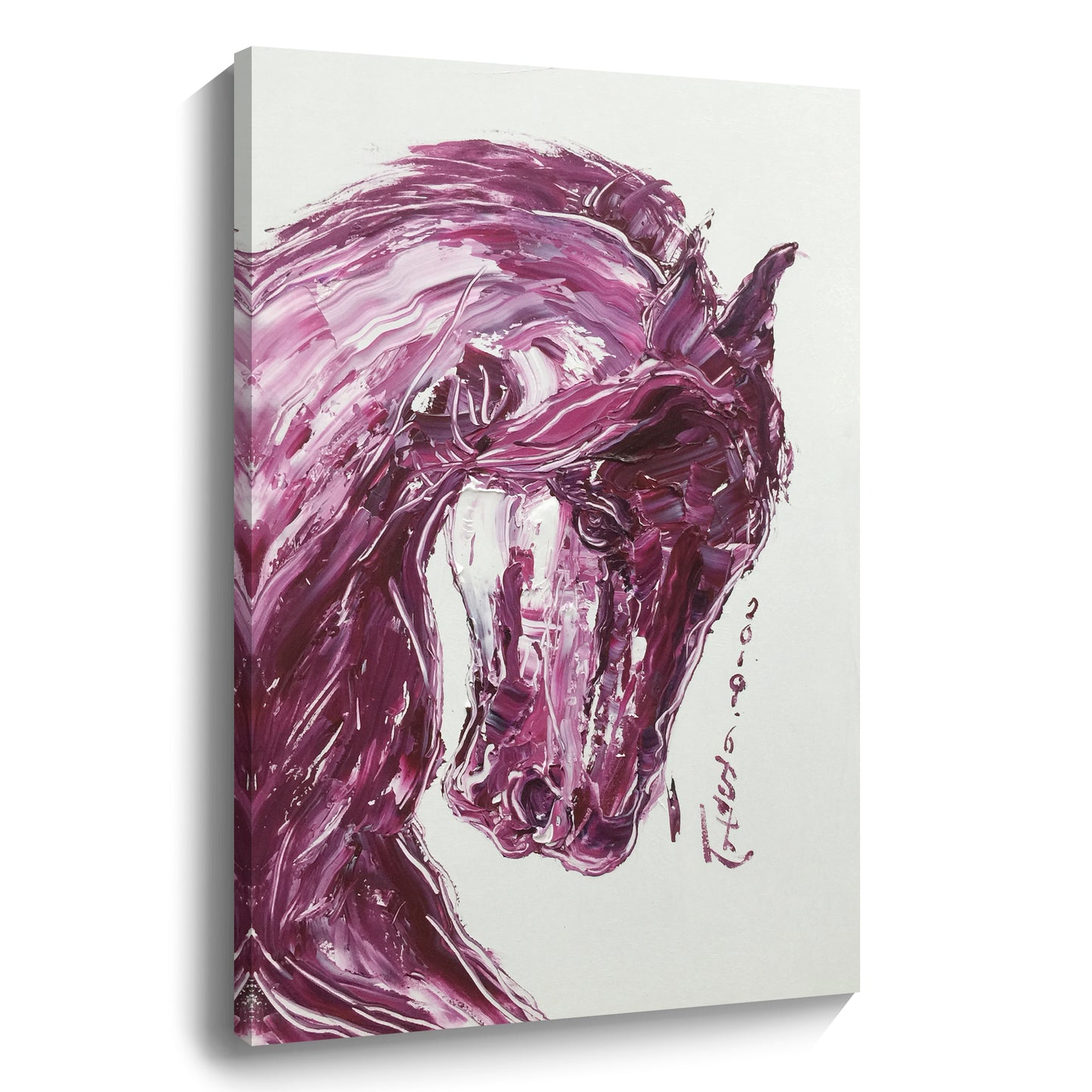Horse wall art, hand-painted oil painting