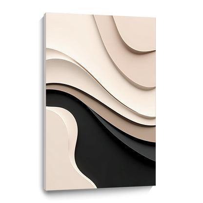 Beige and Brown Black Wall Sculptures, 3D Wood Wall Art, Minimalist Wall Hanging Home Décor