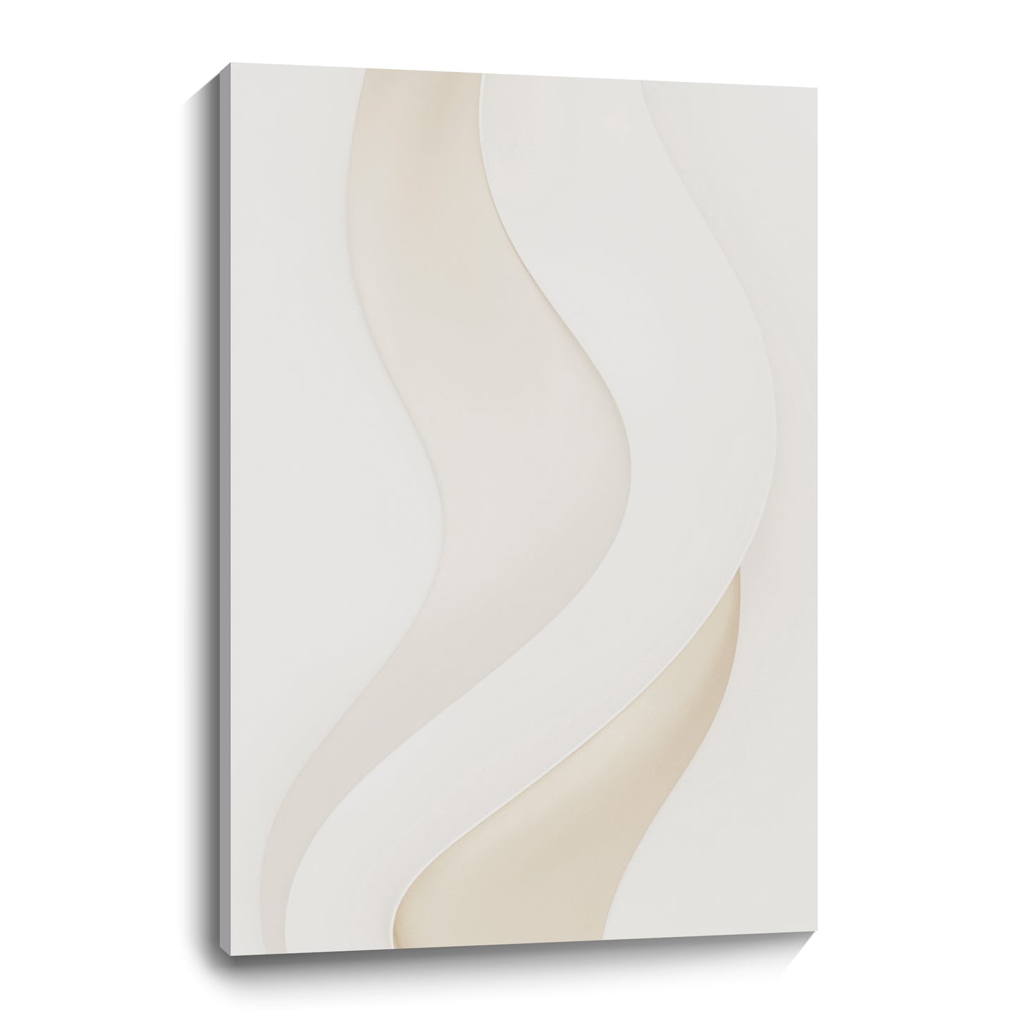 Beige and white wall sculptures, 3D wooden wall art, simple wall-mounted home decoration.