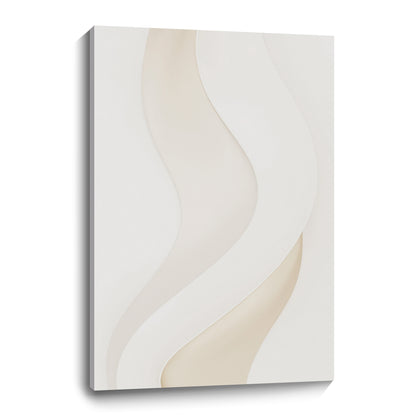 Beige and white wall sculptures, 3D wooden wall art, simple wall-mounted home decoration.