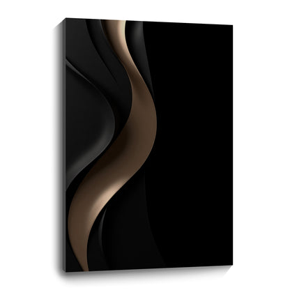 Black and brown wall sculpture, 3D wooden wall art, simple wall decoration.