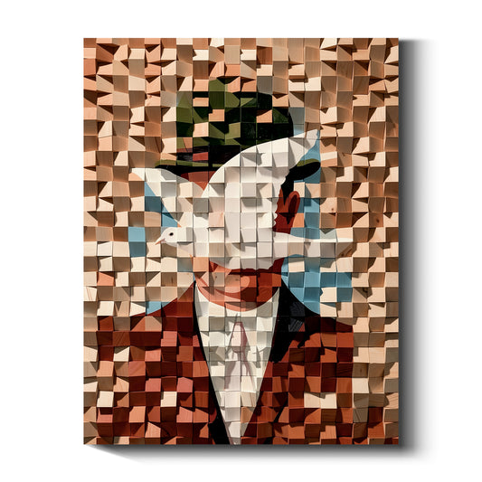Modern Wooden Wall Art 3D Wood Wall Decor for Living Room:Gentleman in Suit and Dove