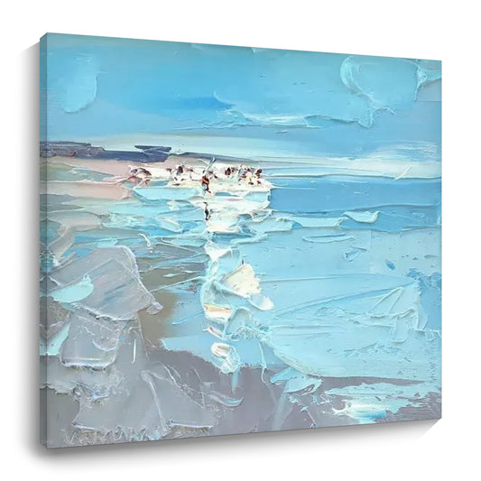 'Touching the Sea'Hand drawn oil painting