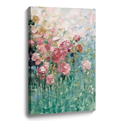"Rose Garden" modern abstract wall art, hand-painted oil painting.