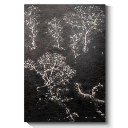 Black abstract wall art, hand-painted oil painting