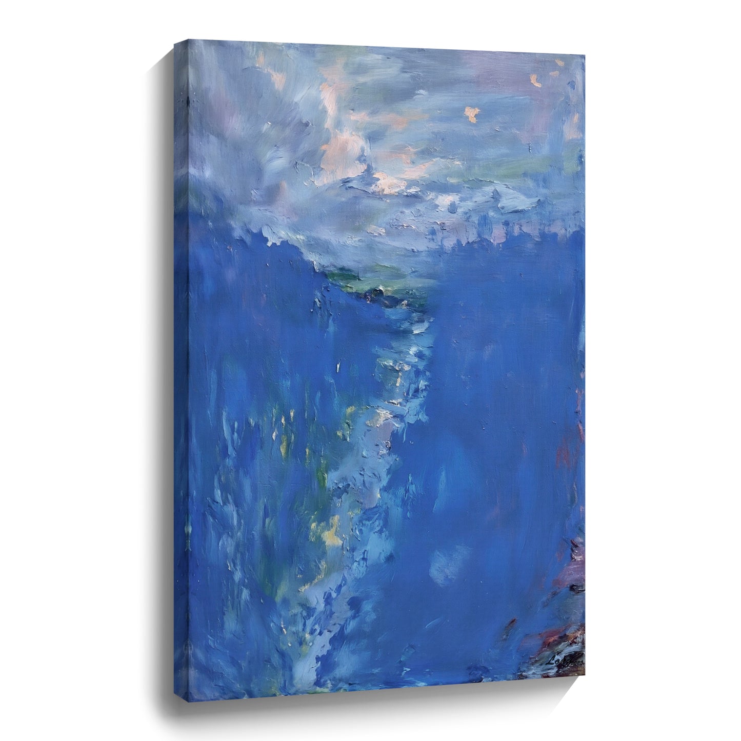 "Sea of Healing" modern abstract wall art, hand-painted oil painting.