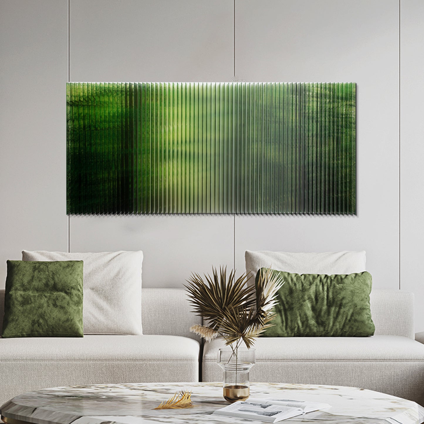 "Green Forest" acrylic wall sculpture, 3D wall art