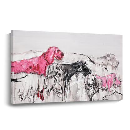 Banner modern abstract wall art, hand-painted oil painting