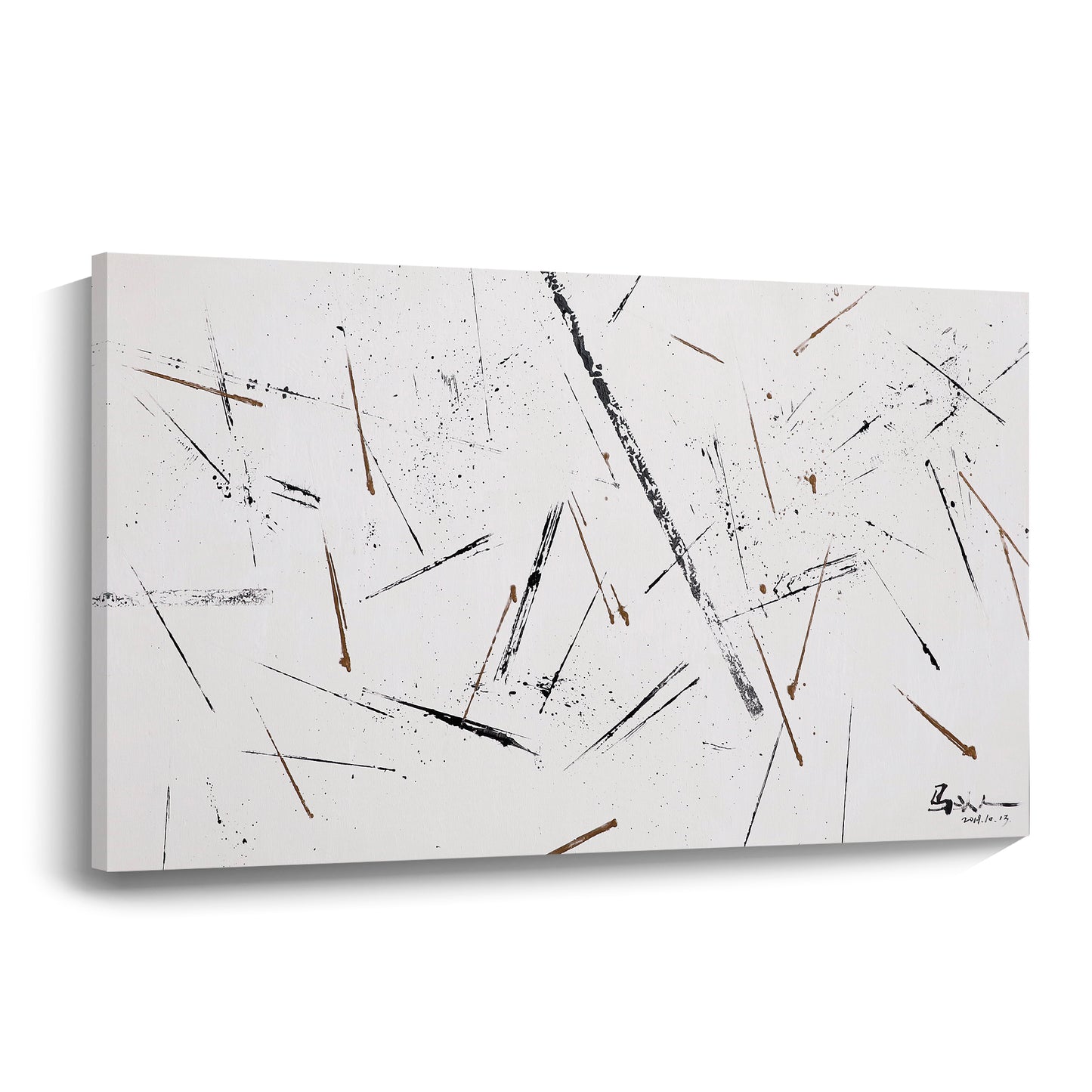 Banner modern abstract wall art, hand-painted oil painting