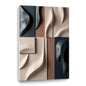Beige and Brown dark green Wall Sculptures, 3D Wood Wall Art, Minimalist Wall Hanging Home Decor
