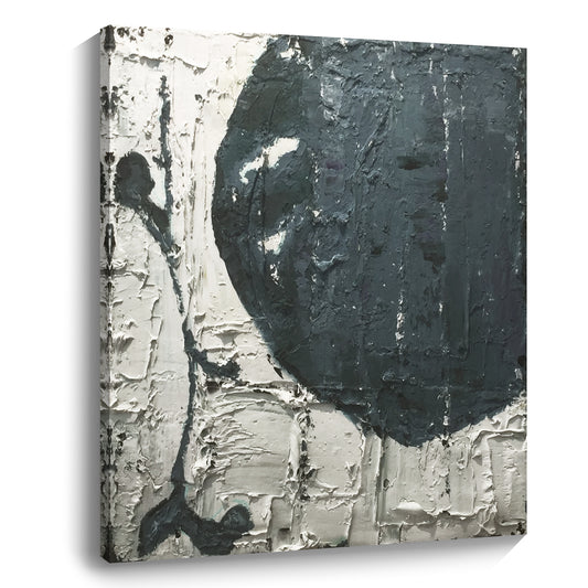 Black, white and gray simple wall art, hand-painted oil painting