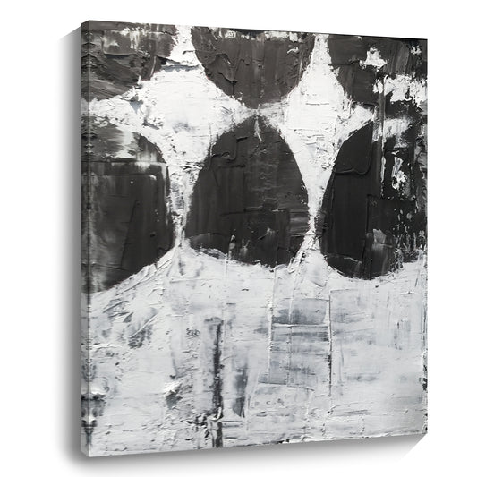 Black, white and gray simple wall art, hand-painted oil painting