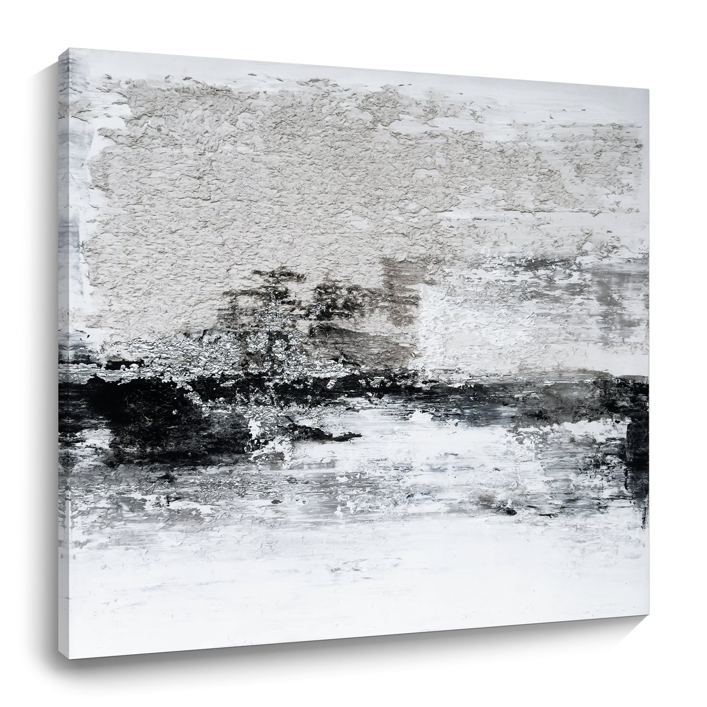 Black, white, and gray abstract hand painting