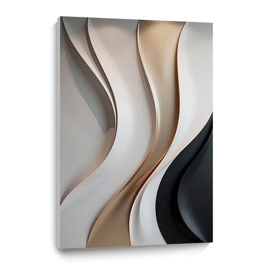 Beige, black and brown wall sculptures, 3D wooden wall art, simple wall-hung home decoration.