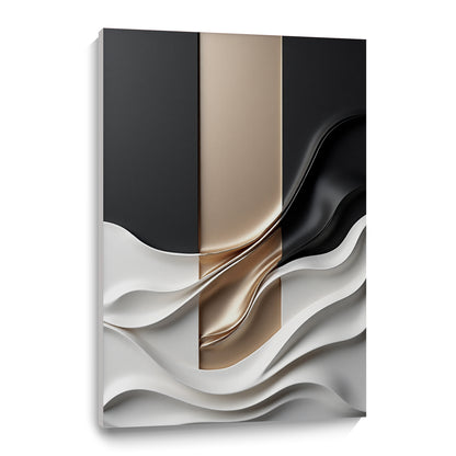 Beige, black and brown wall sculptures, 3D wooden wall art, simple wall-hung home decoration.