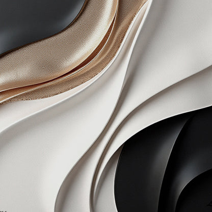 Beige, black and brown wall sculptures, 3D wooden wall art, simple wall-hung home decoration.