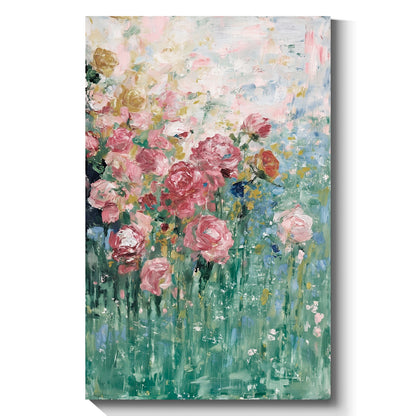 "Rose Garden" modern abstract wall art, hand-painted oil painting.