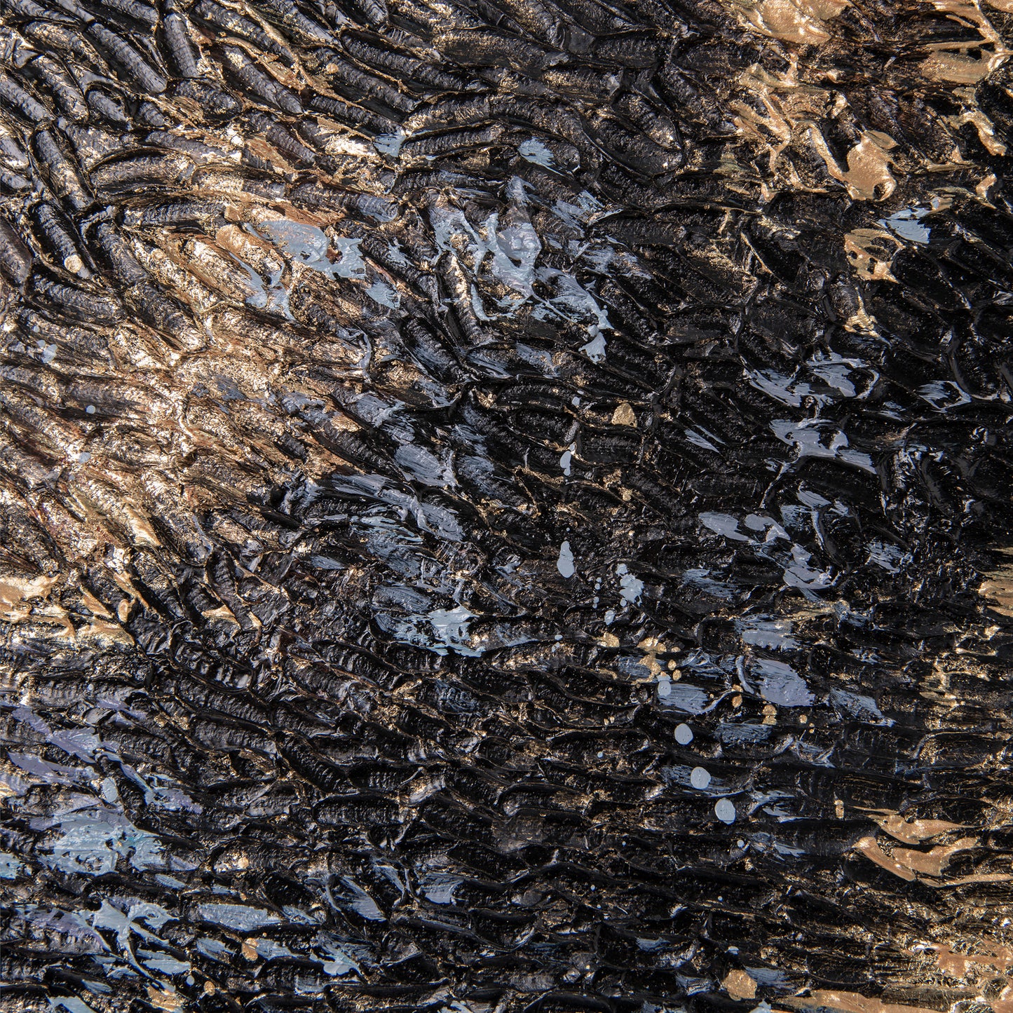 Original black and gold texture acrylic painting