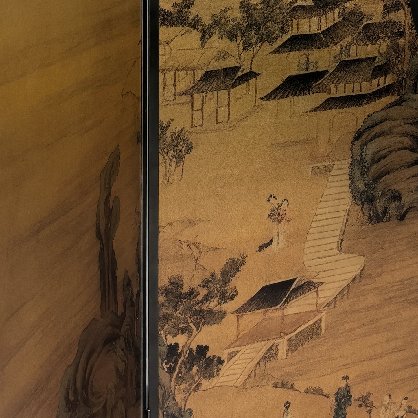 Hand painted wooden screen artwork