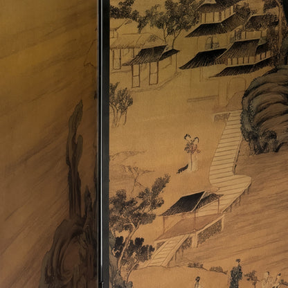 Hand painted wooden screen artwork