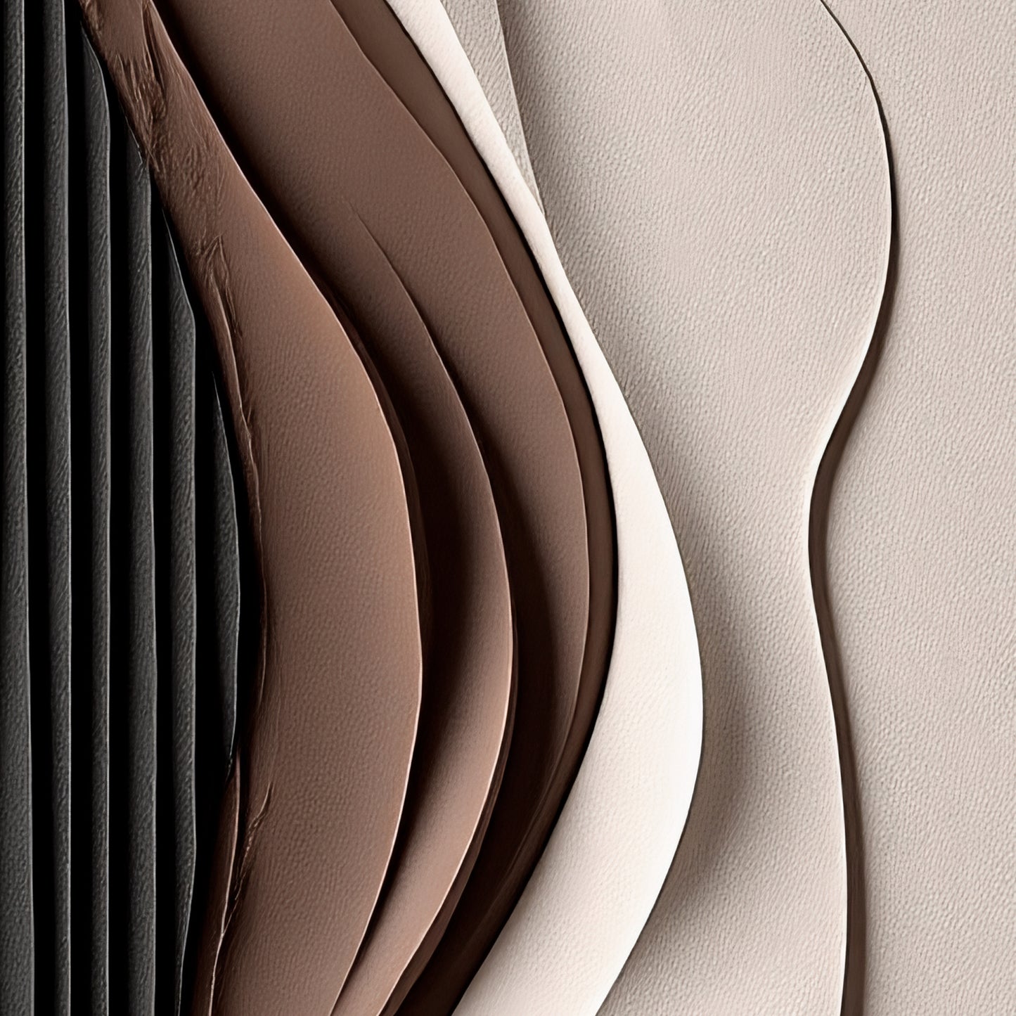 Beige and Brown Black Wall Sculptures, 3D Wood Wall Art, Minimalist Wall Hanging Home Decor