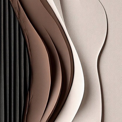 Beige and Brown Black Wall Sculptures, 3D Wood Wall Art, Minimalist Wall Hanging Home Decor