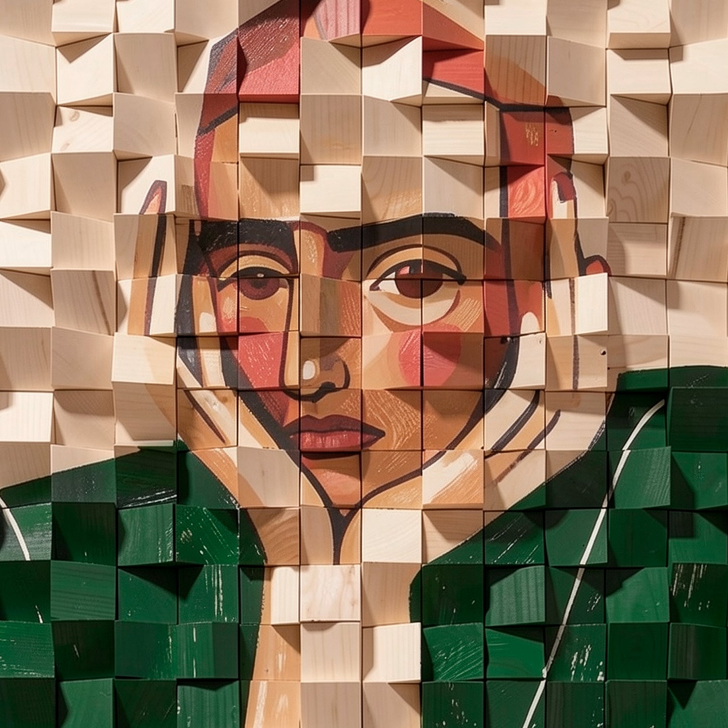 Modern Wooden Wall Art 3D Wood Wall Decor for Living Room:Portrait Thinker